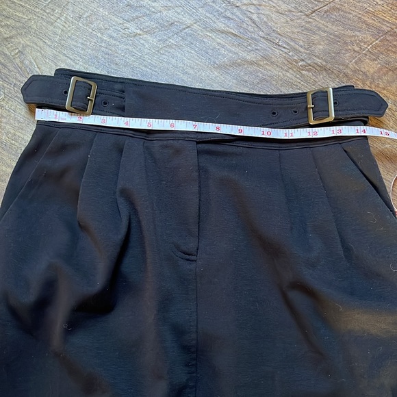 Anthropologie Maeve Double Belt Black Pencil Skirt with pockets Size 6 - Picture 9 of 12